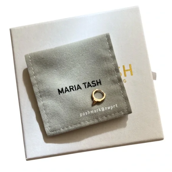 MARIA TASH Diamond Short Spike Hoop Eternity Huggie Earring 6.5mm 18K Rose Gold - Picture 4 of 13